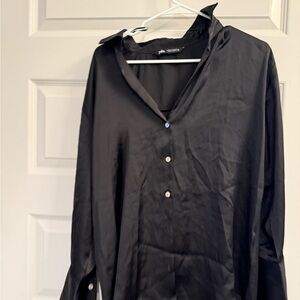 Zara Men's Black Casual Button Down Shirt